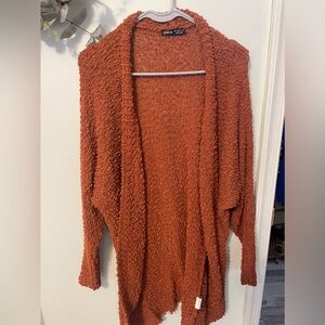 Orange, popcorn cardigan